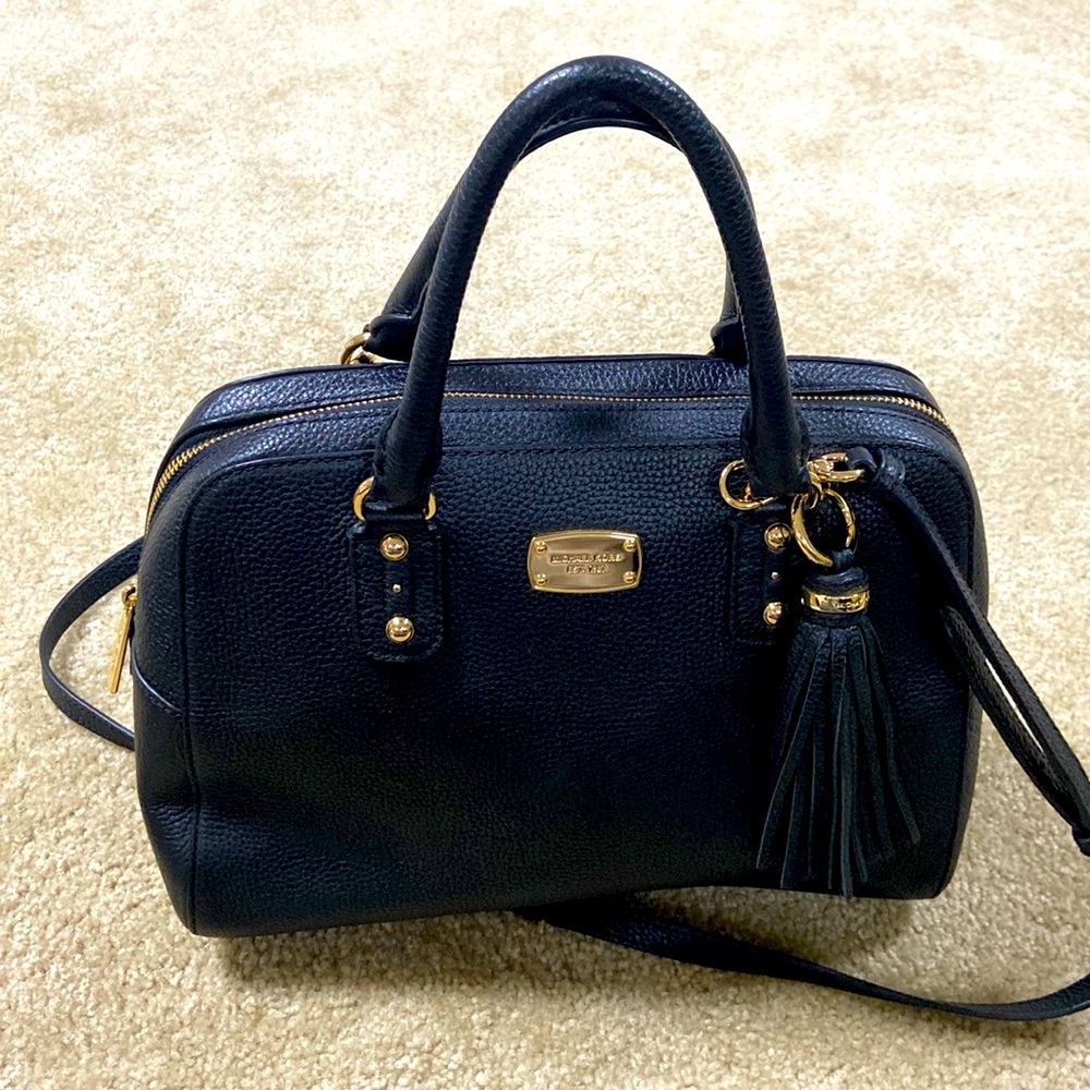 NEW Michael Kors black pebble leather shoulder bag, handle tote - Picture 1 of 6